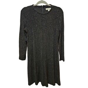 Leo Narducci Vintage 6P black Sparkling knee length‎ USA. Glam. Gothic. Party.